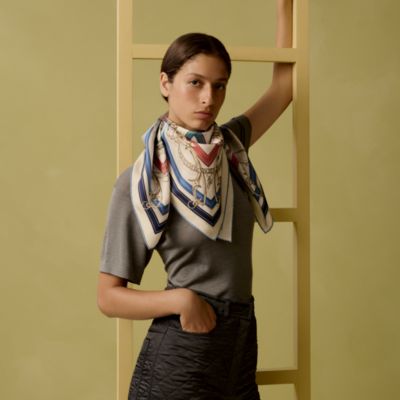 ホワイト - レディス, スカーフ、ショール＆マフラー, スカーフ